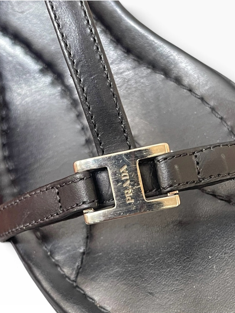 Prada calzature donna black sandals size 39.5 (9.5) USA - Picture 8 of 11
